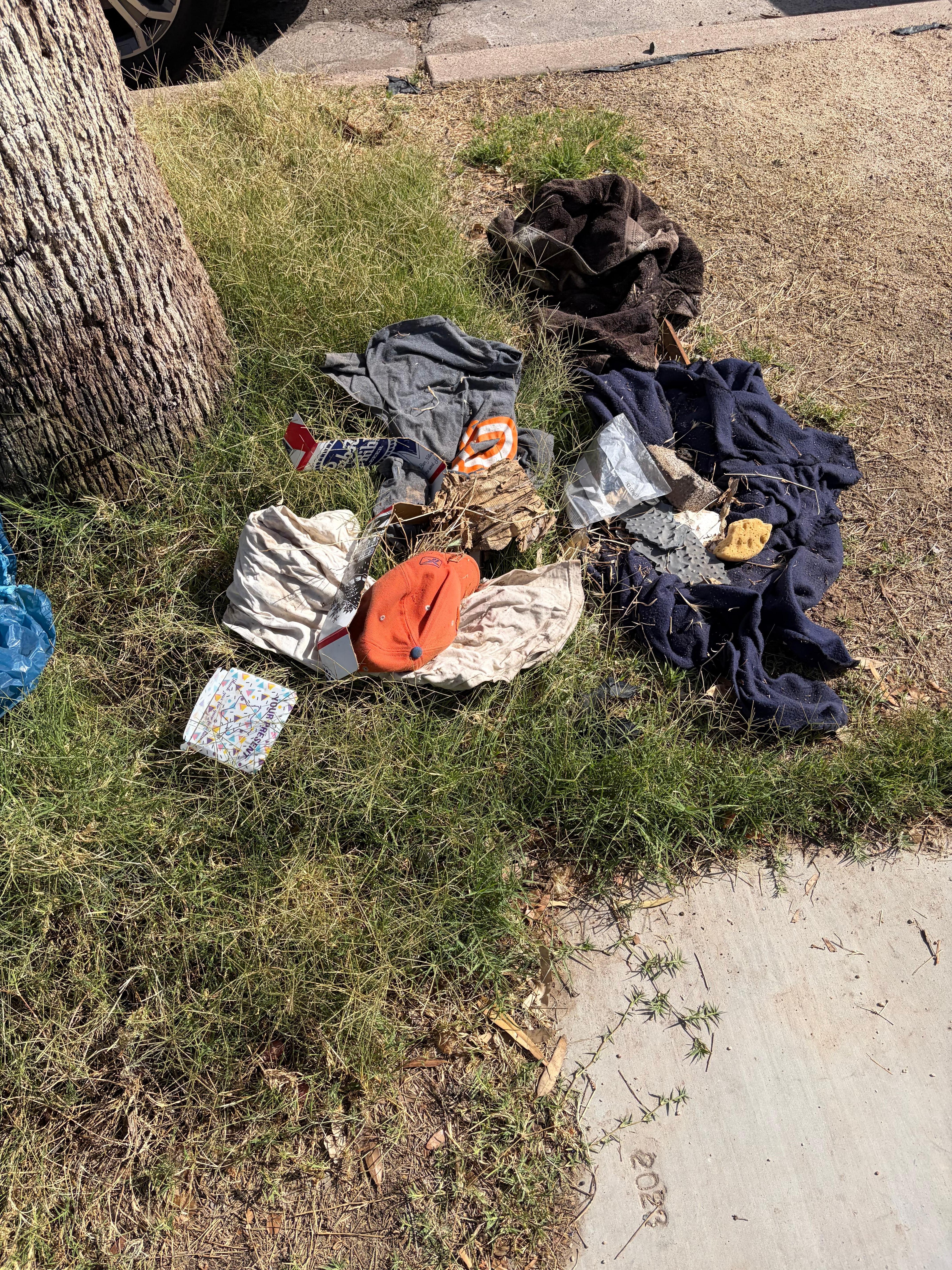 Homeless people trash like this all over the property. 