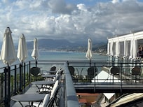 View towards Portofino from alongside the pool area.