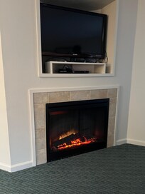 Fireplace and tv