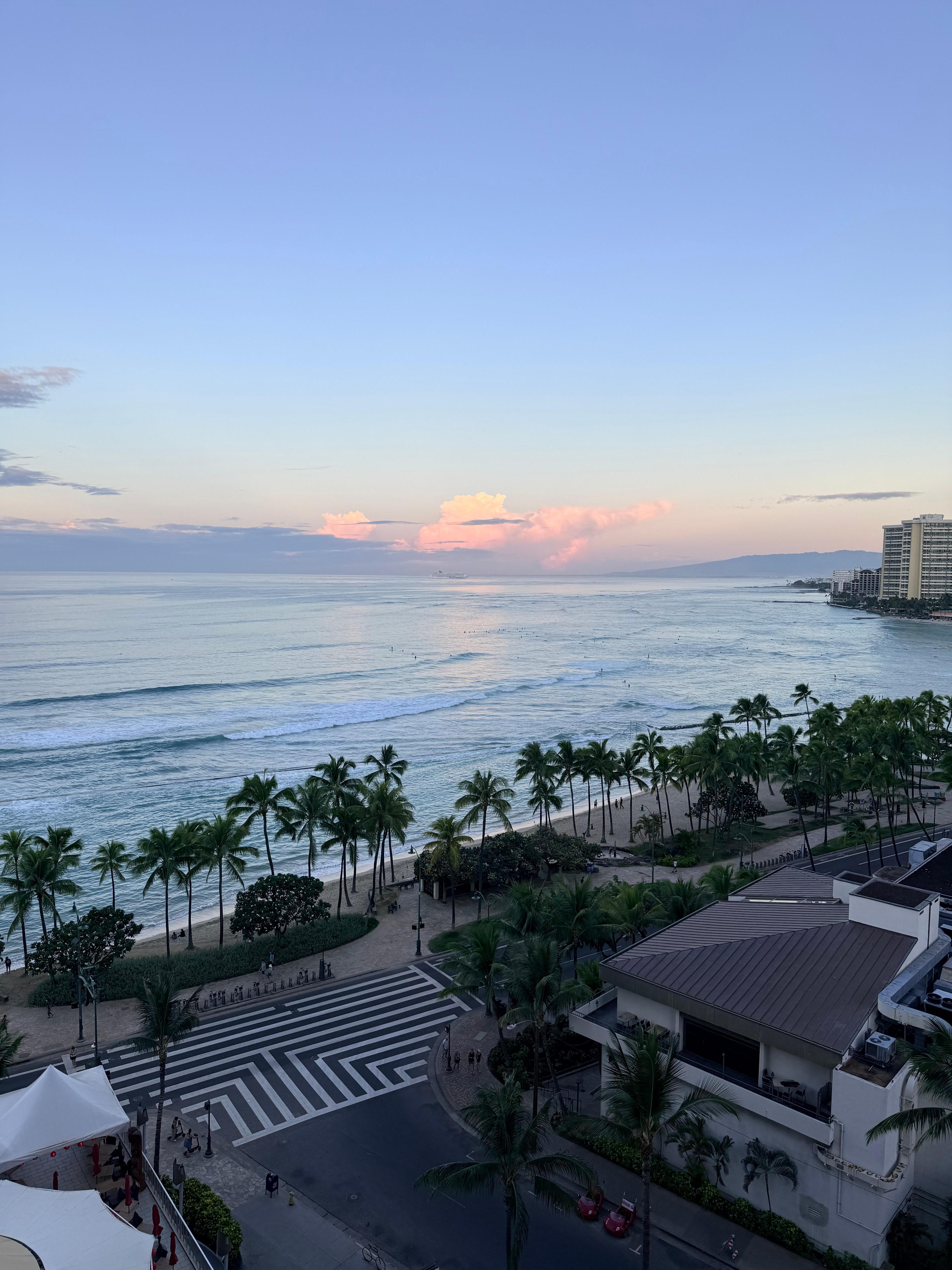 Ocean view from the balcony view in the morning. 