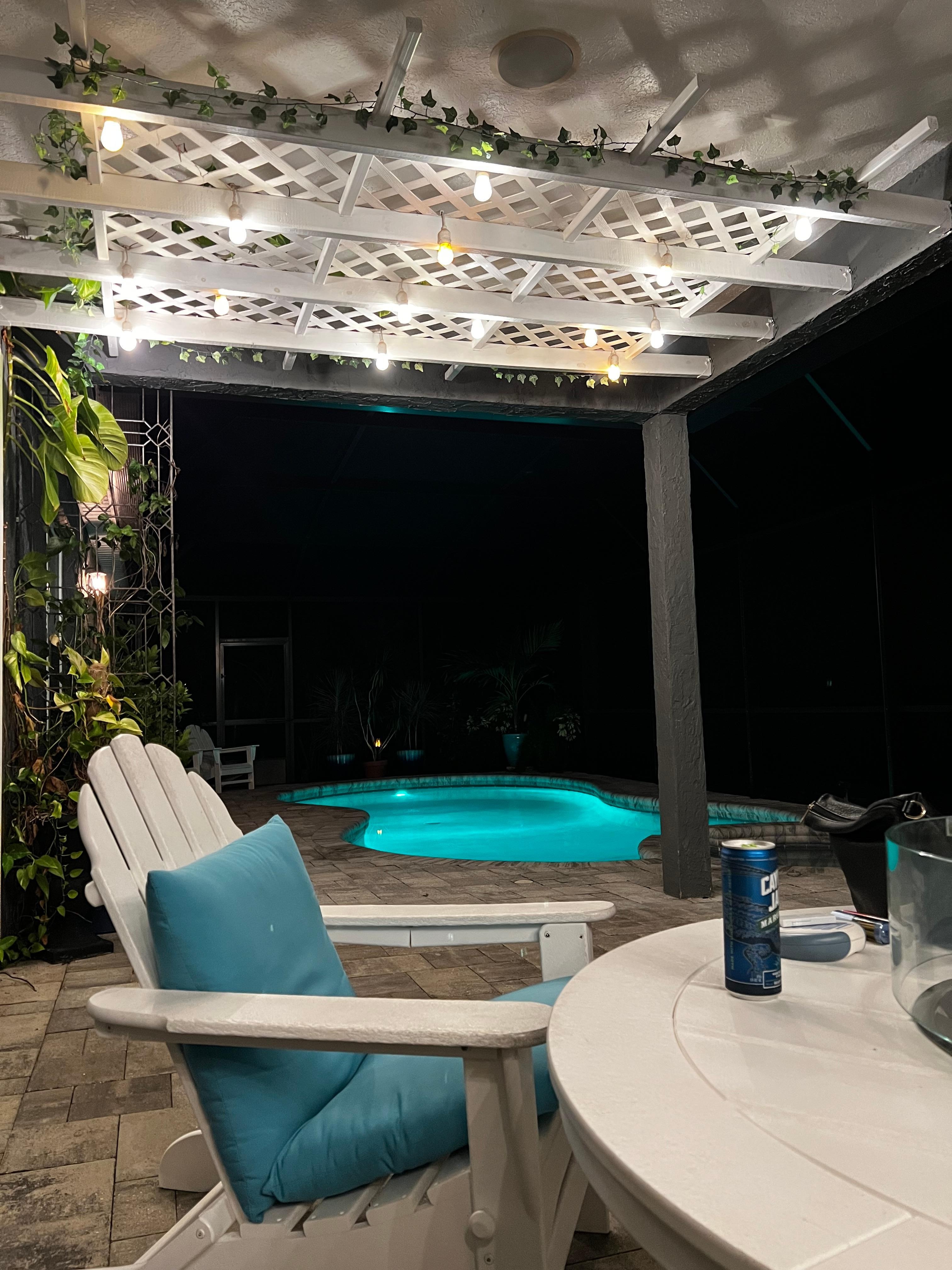 Lovely poolside night ambience 