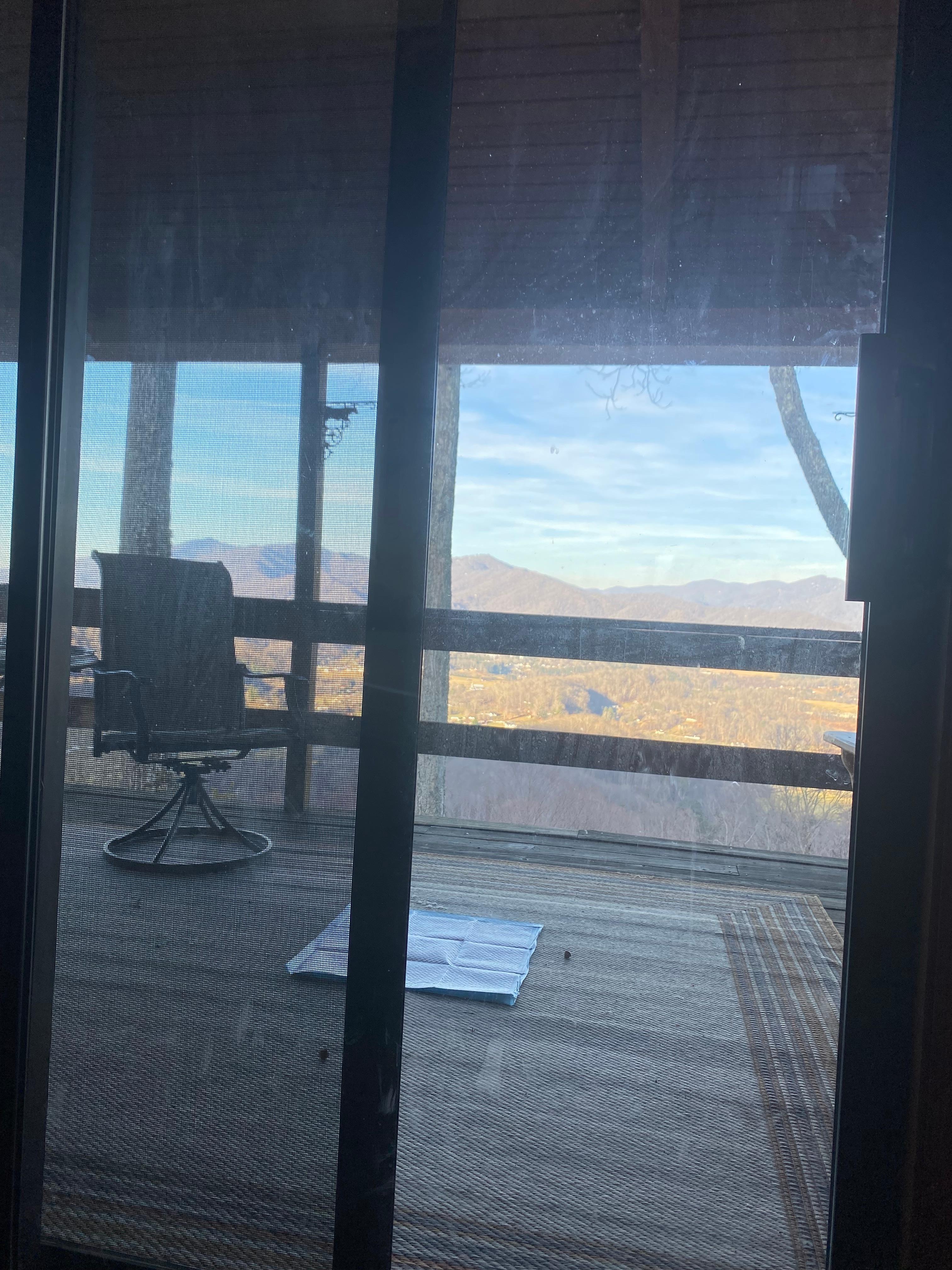 Standing at kitchen sink looking into deck