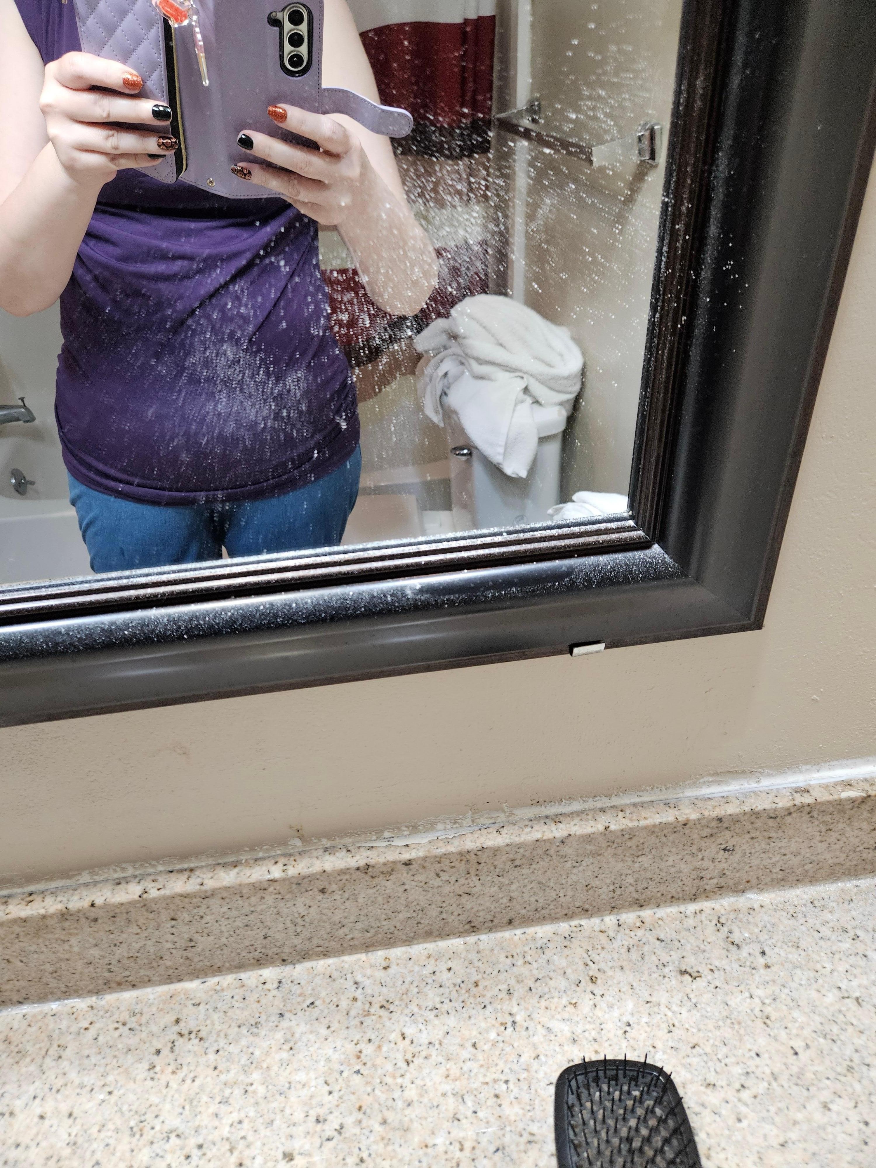 I could actually wipe it so dirt not cleaned by housekeeping.