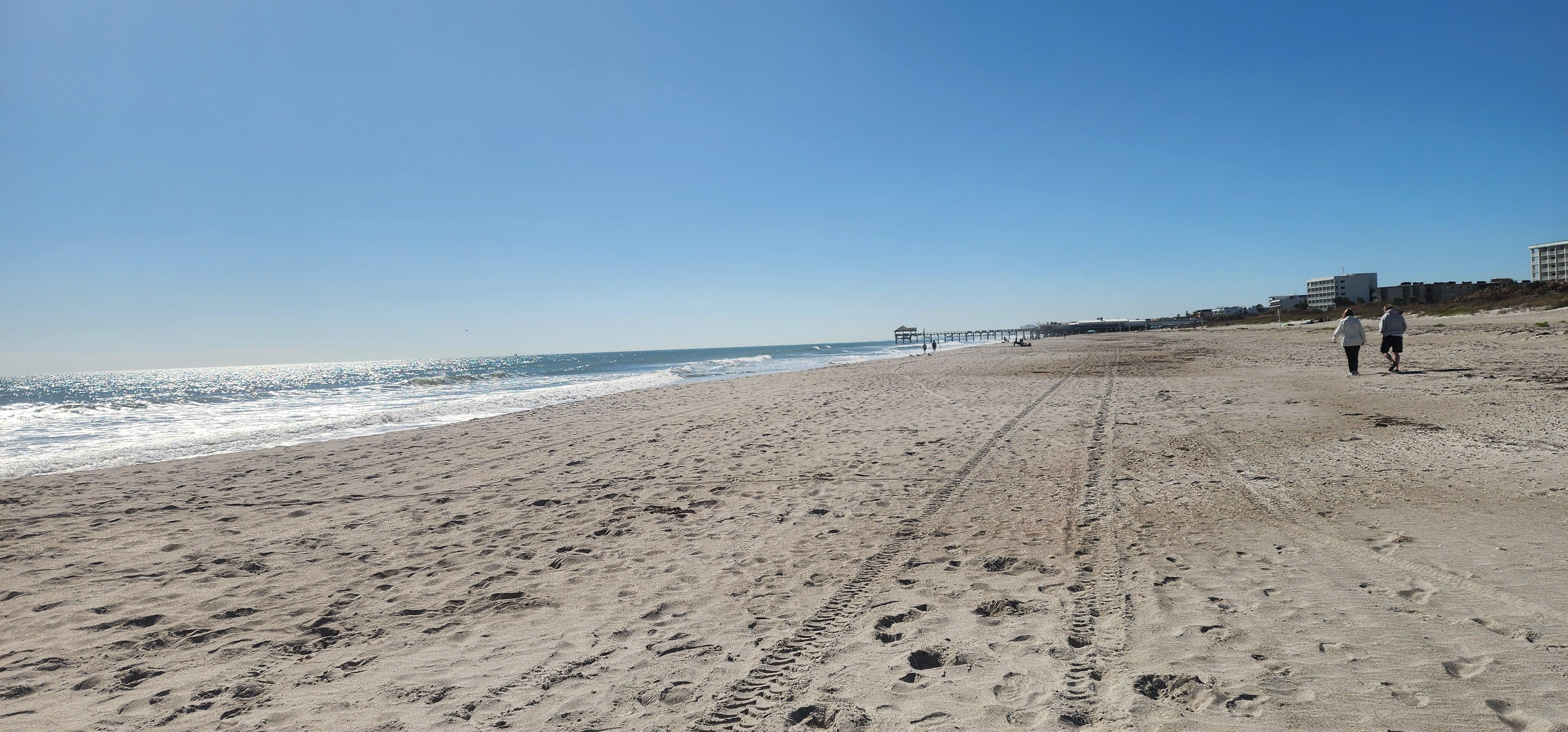 Beach view toward Cocoa Beach Pier.