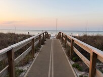 View down the beach walkway.