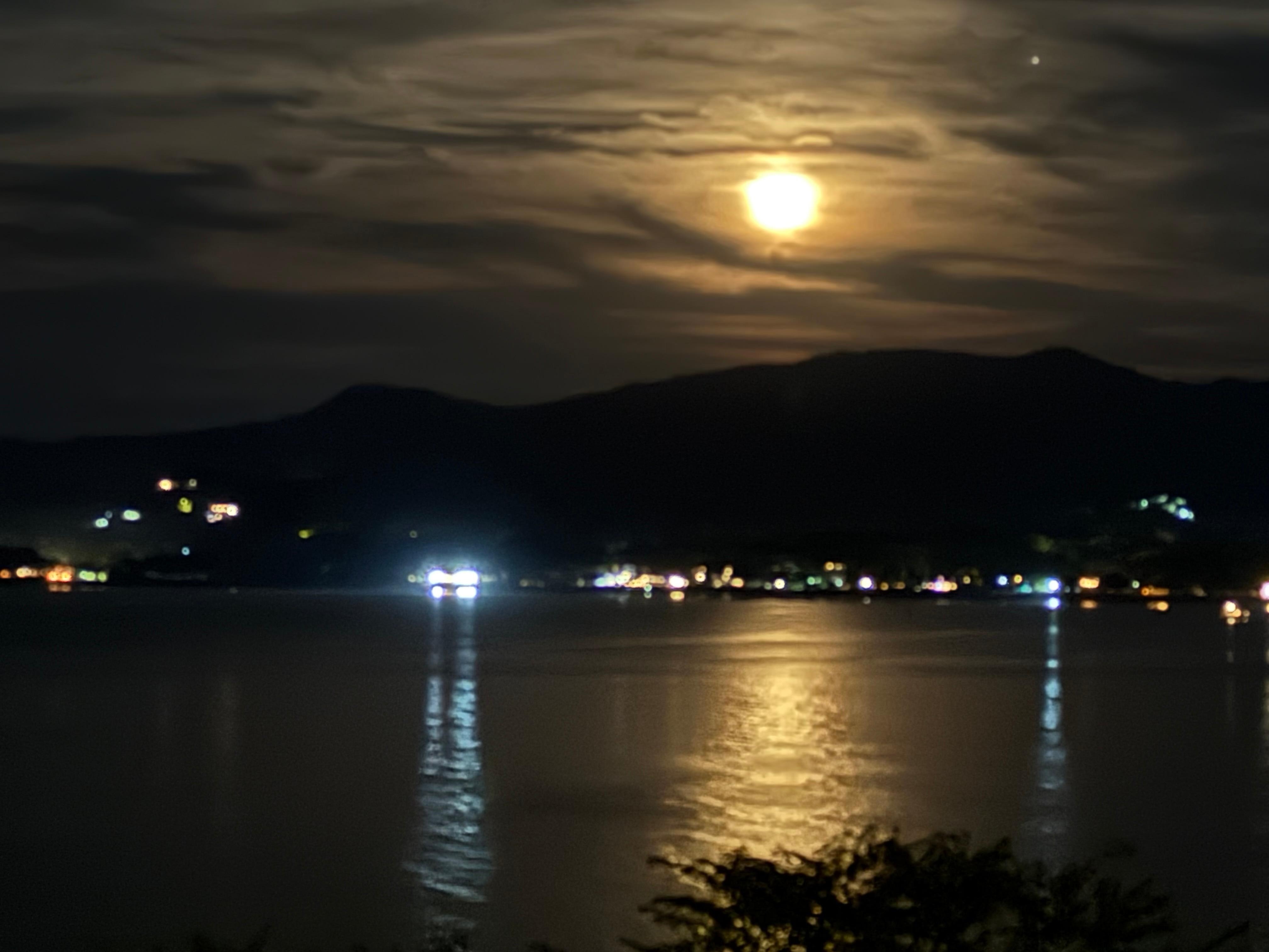 View from balcony - moon rising 
