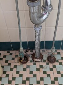 exposed and leaking pipes