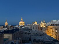 View at night from balcony