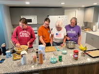Baking cookies for grandson’s wedding in the area.
