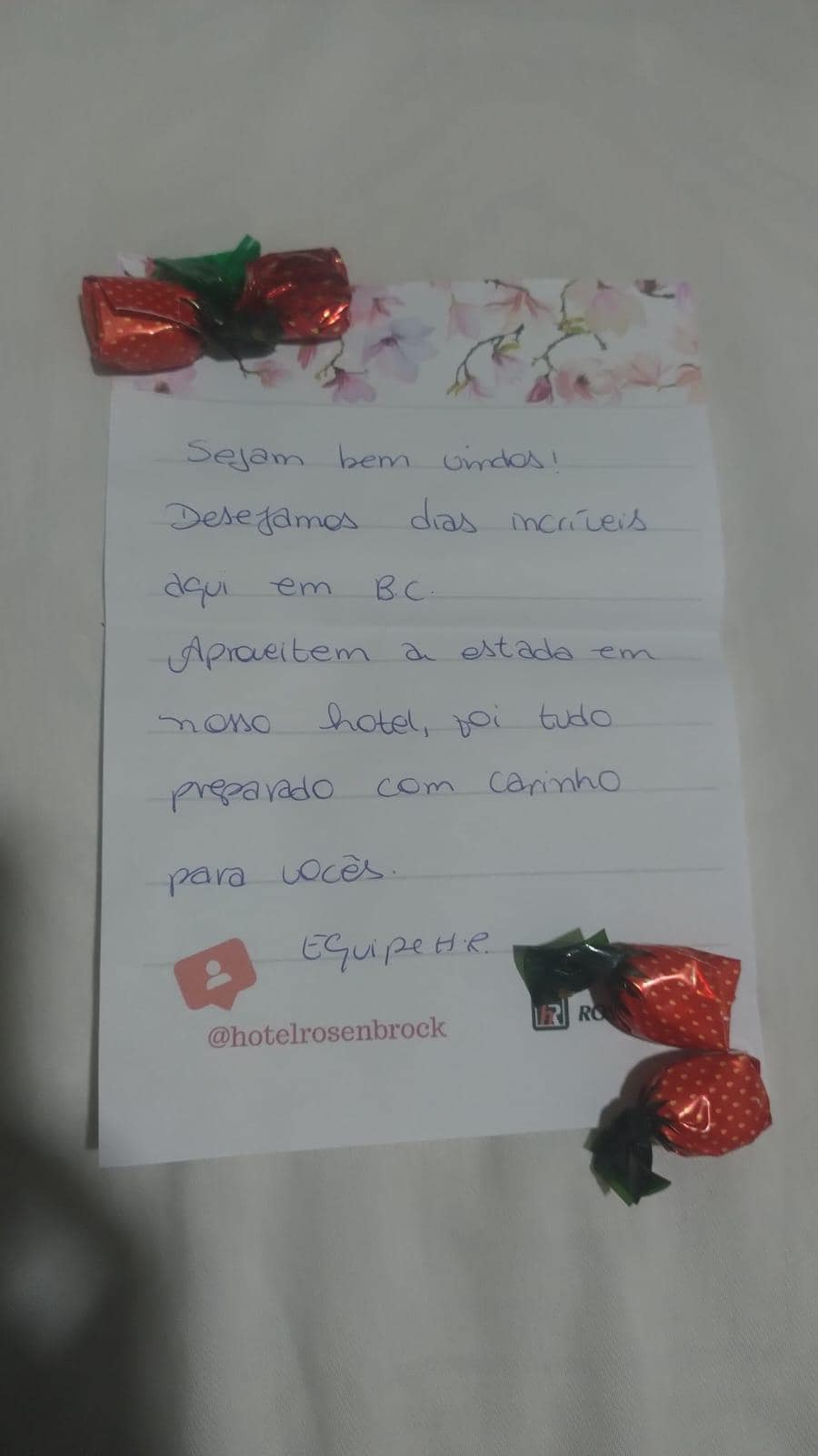 Carta na entrada do quadro 