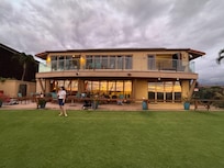 The lawn is public but added great space for family games and running around for the kids- big and small.