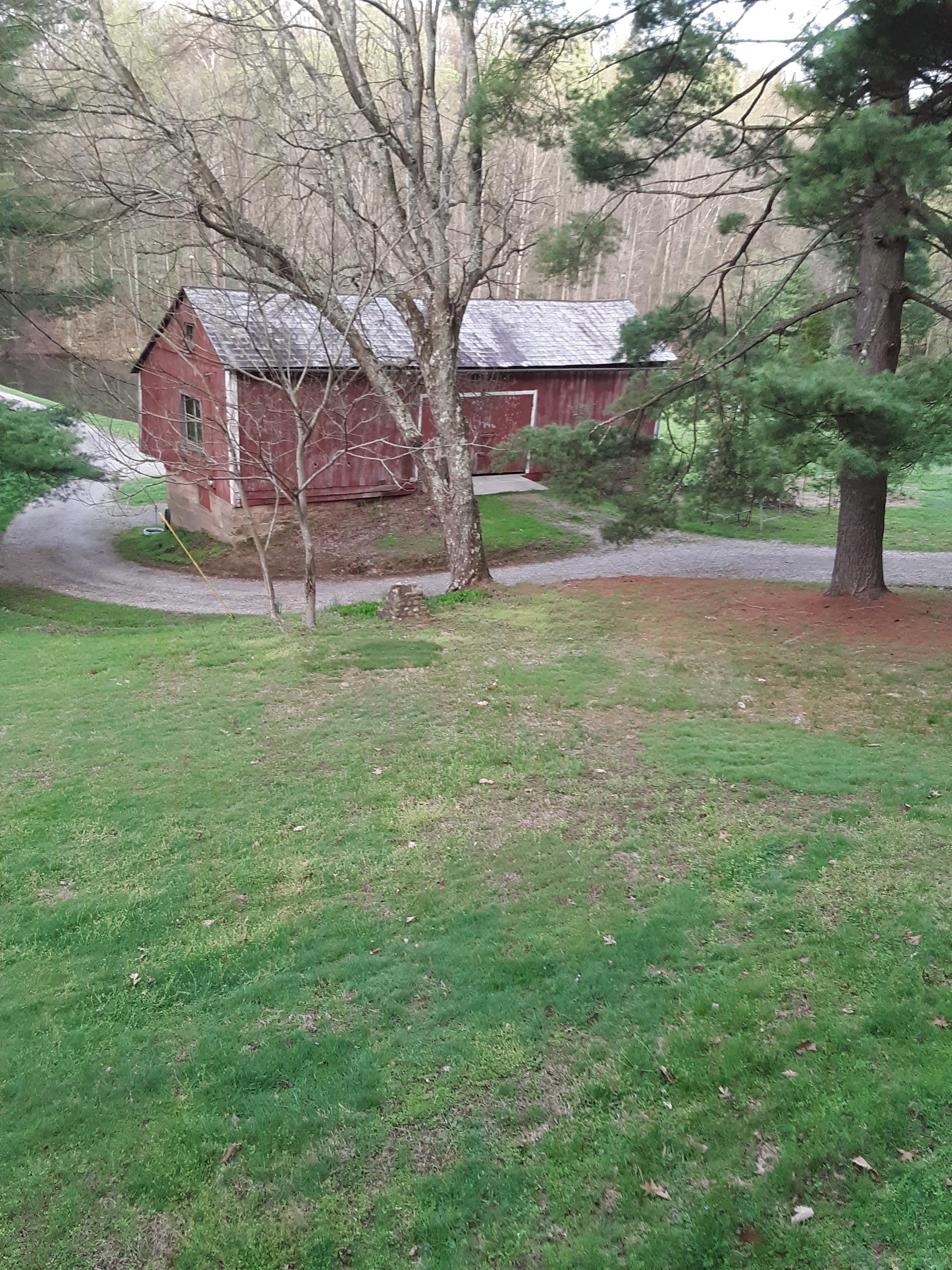 The view of the old barn from the front porch