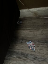 Candy wraps on the floor
