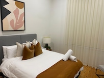 The beds were clean, nicely made, and towels were provided.