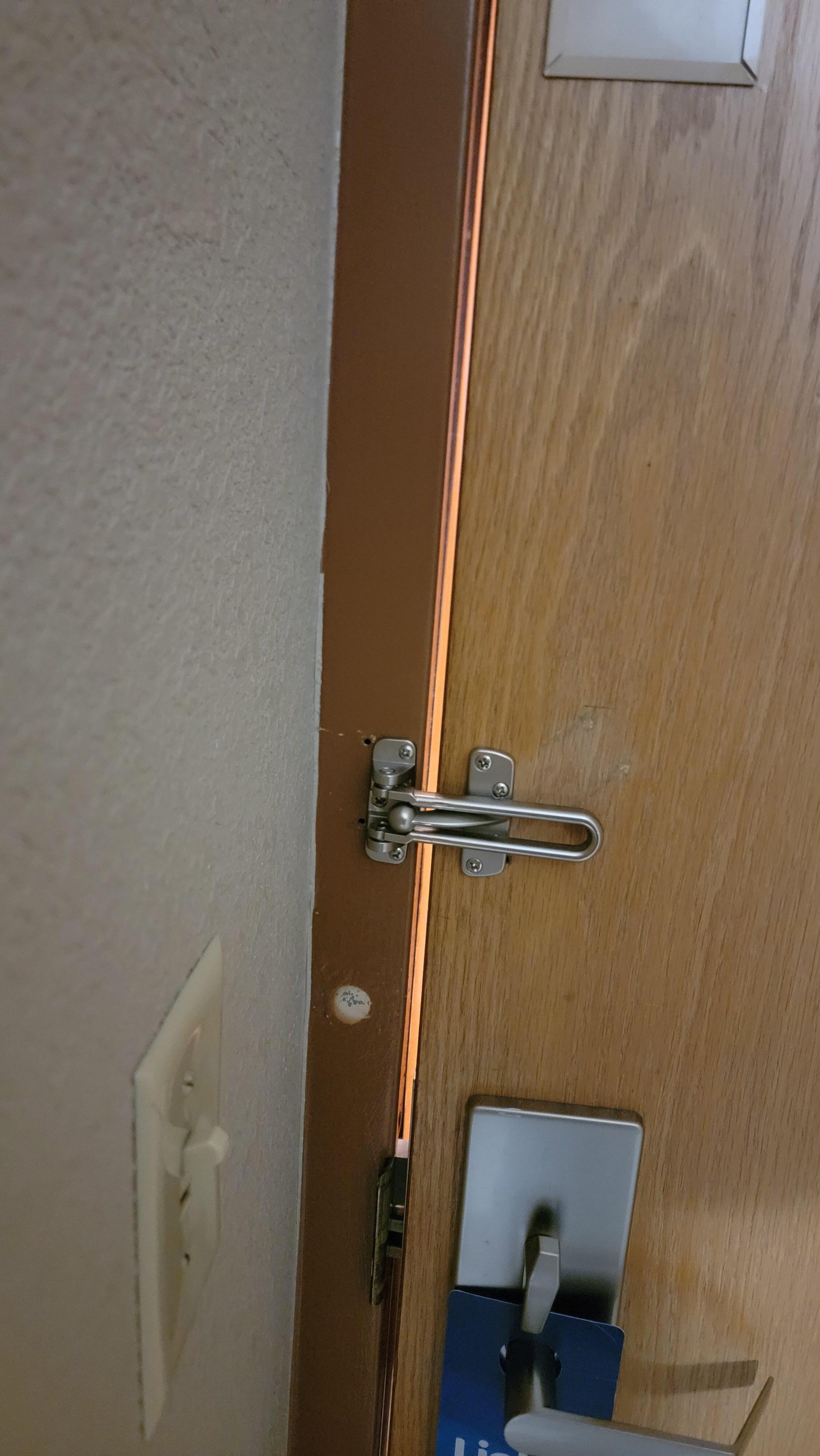 Door gap with door fully closed and latched