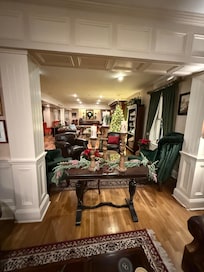 The interior lobby was all dolled up for the holidays.