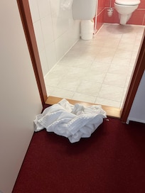Towel on the floor after cleaning