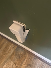 Damaged electrical outlet.