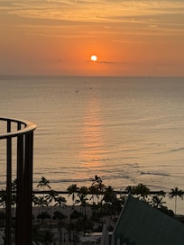 Beautiful sunset from our balcony.