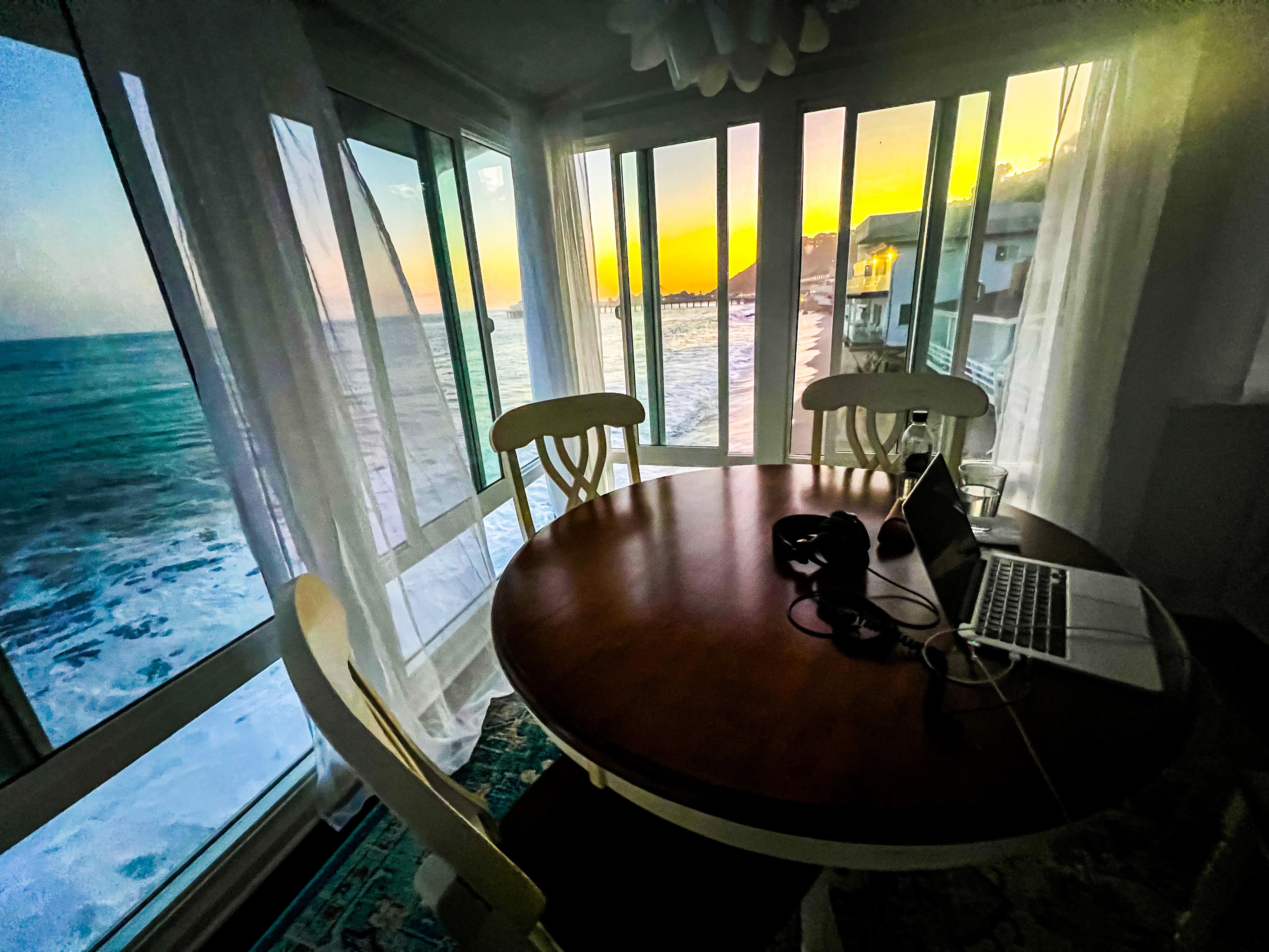 Best kitchen table ever. There’s an amazing view from every angle.  