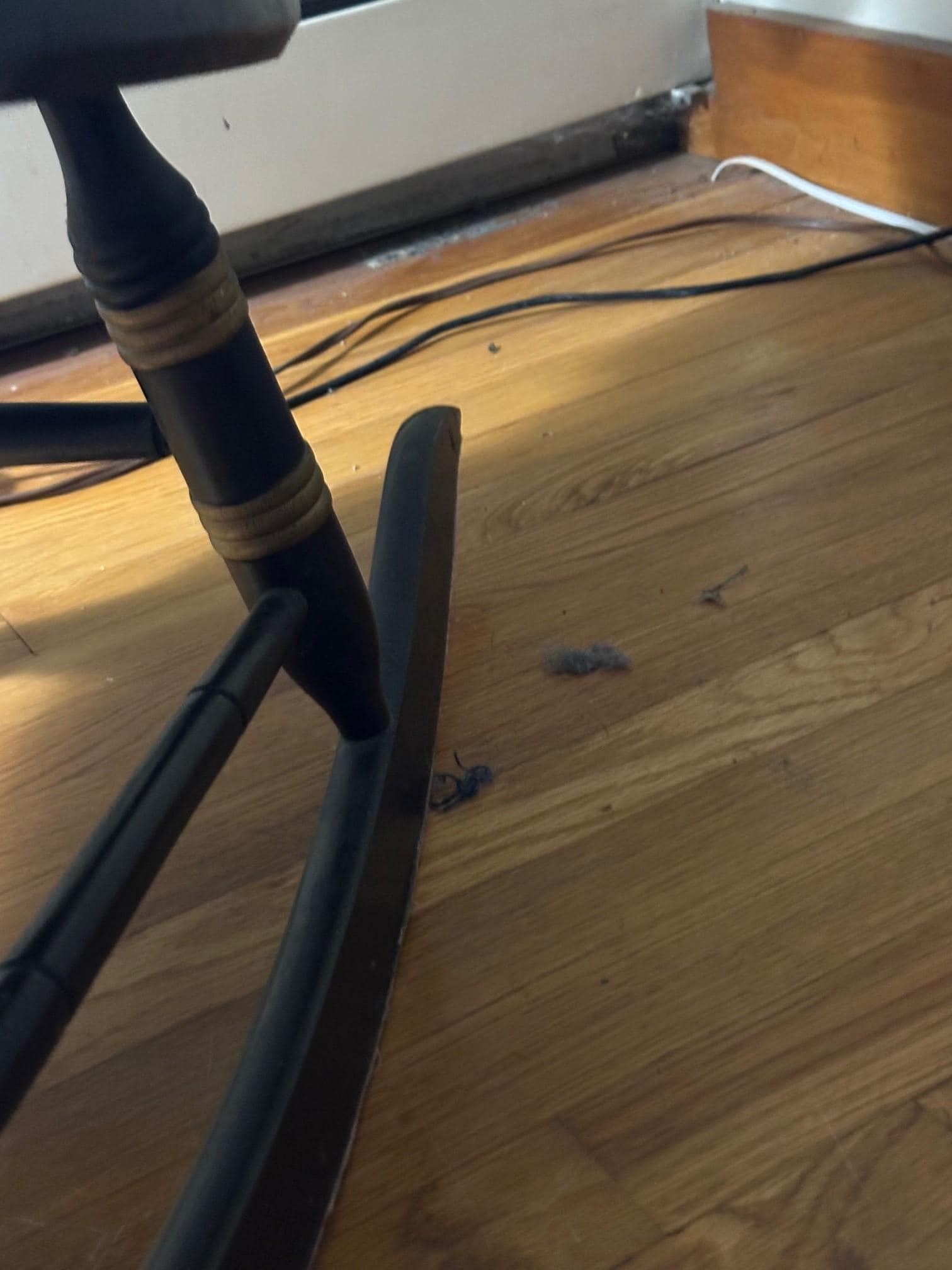 Living room floor when we arrived. Obvious it had not been cleaned.