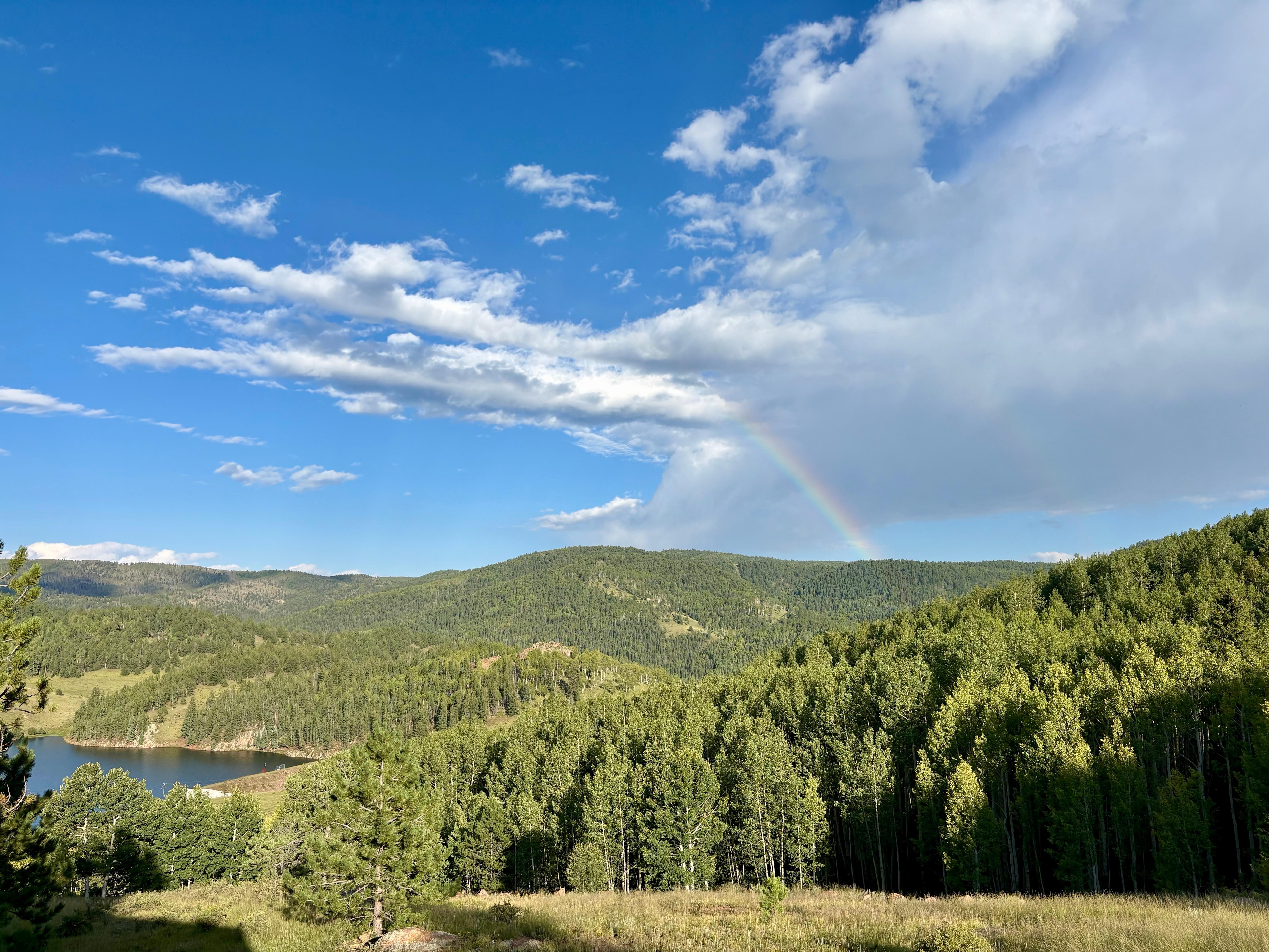Rainbow from the porch with a peek of the lake/reservoir