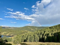 Rainbow from the porch with a peek of the lake/reservoir