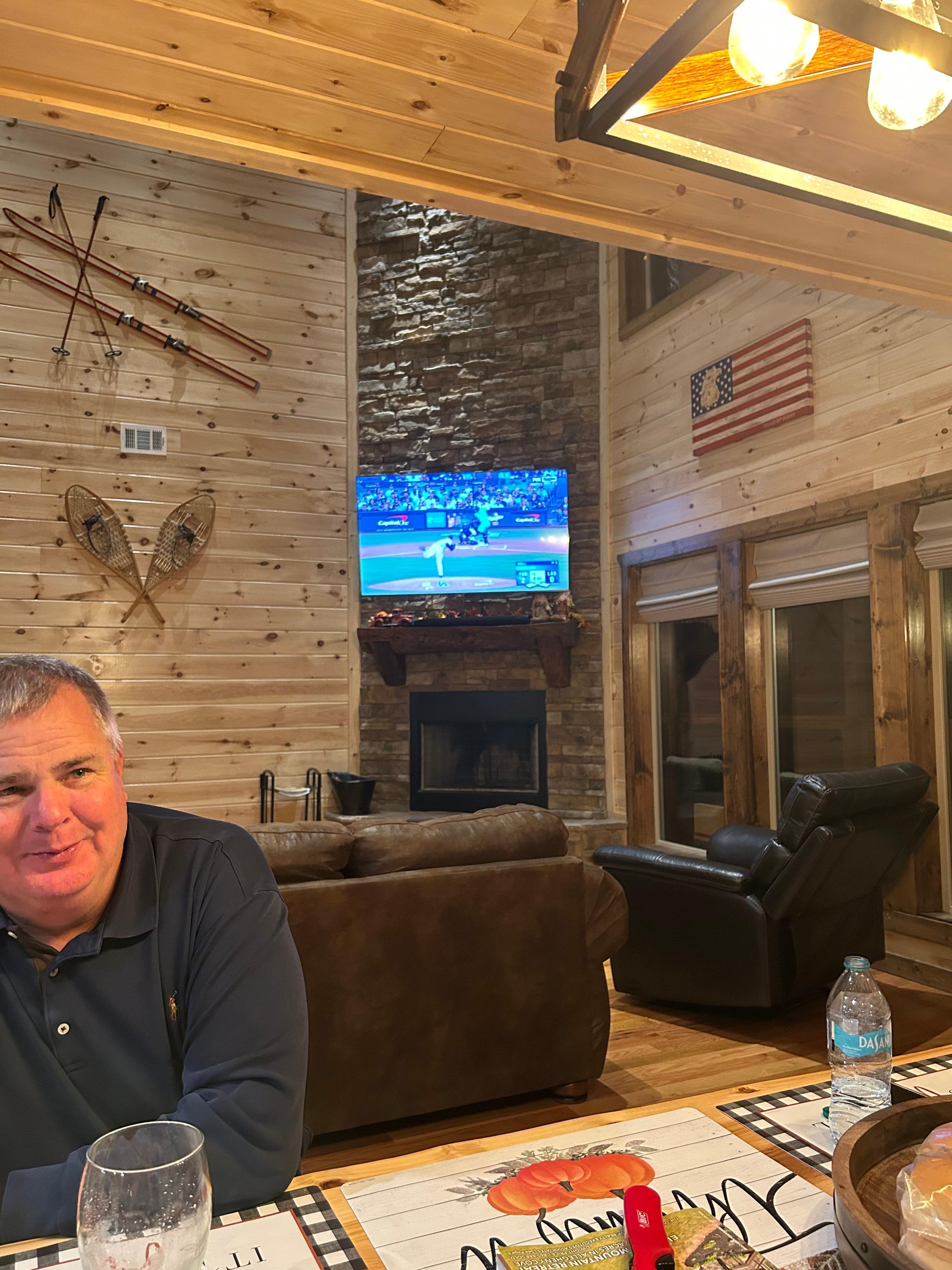 World Series lovers got to watch the games on a large beautiful tv.