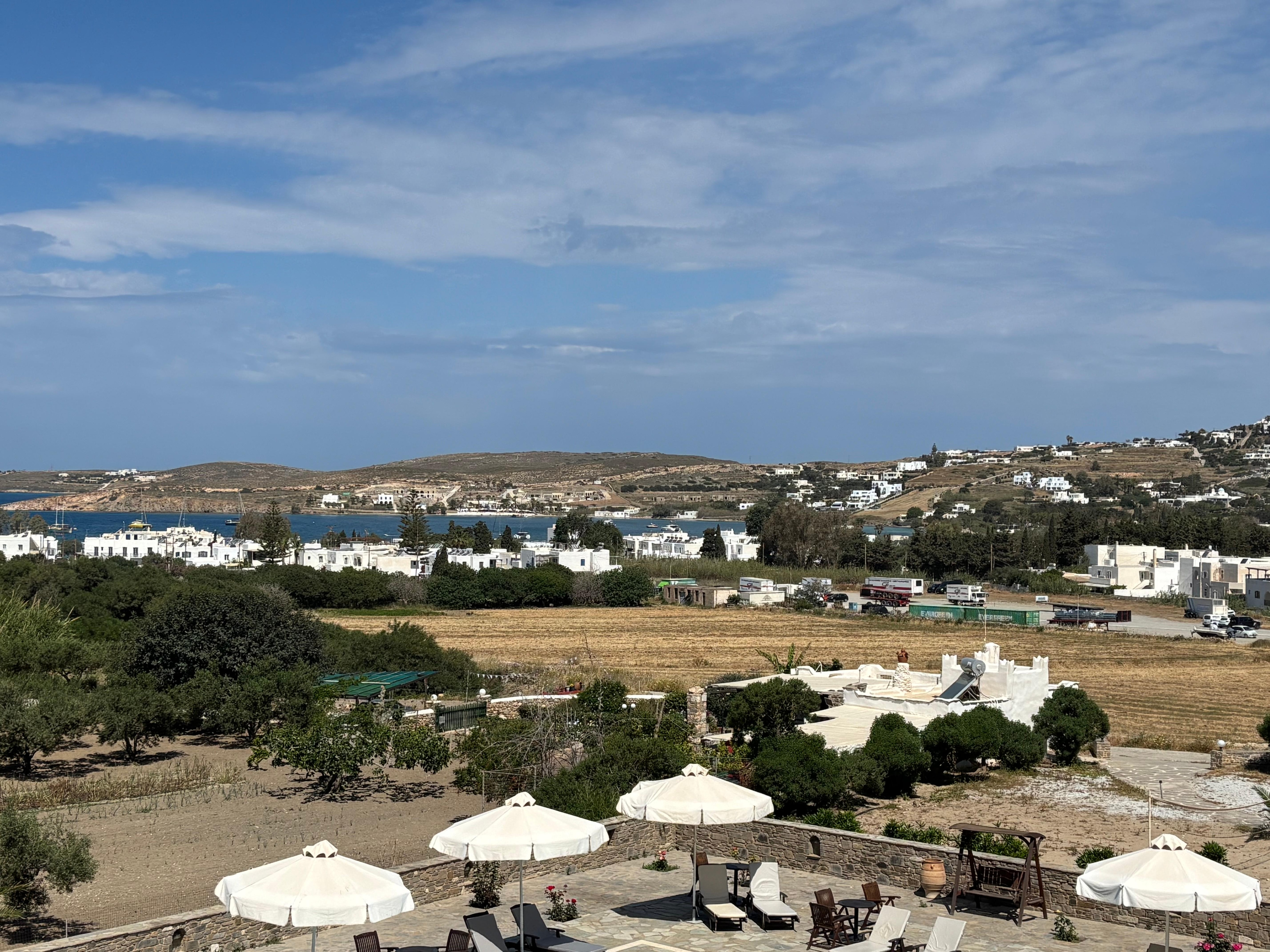View from terrace balcony towards water