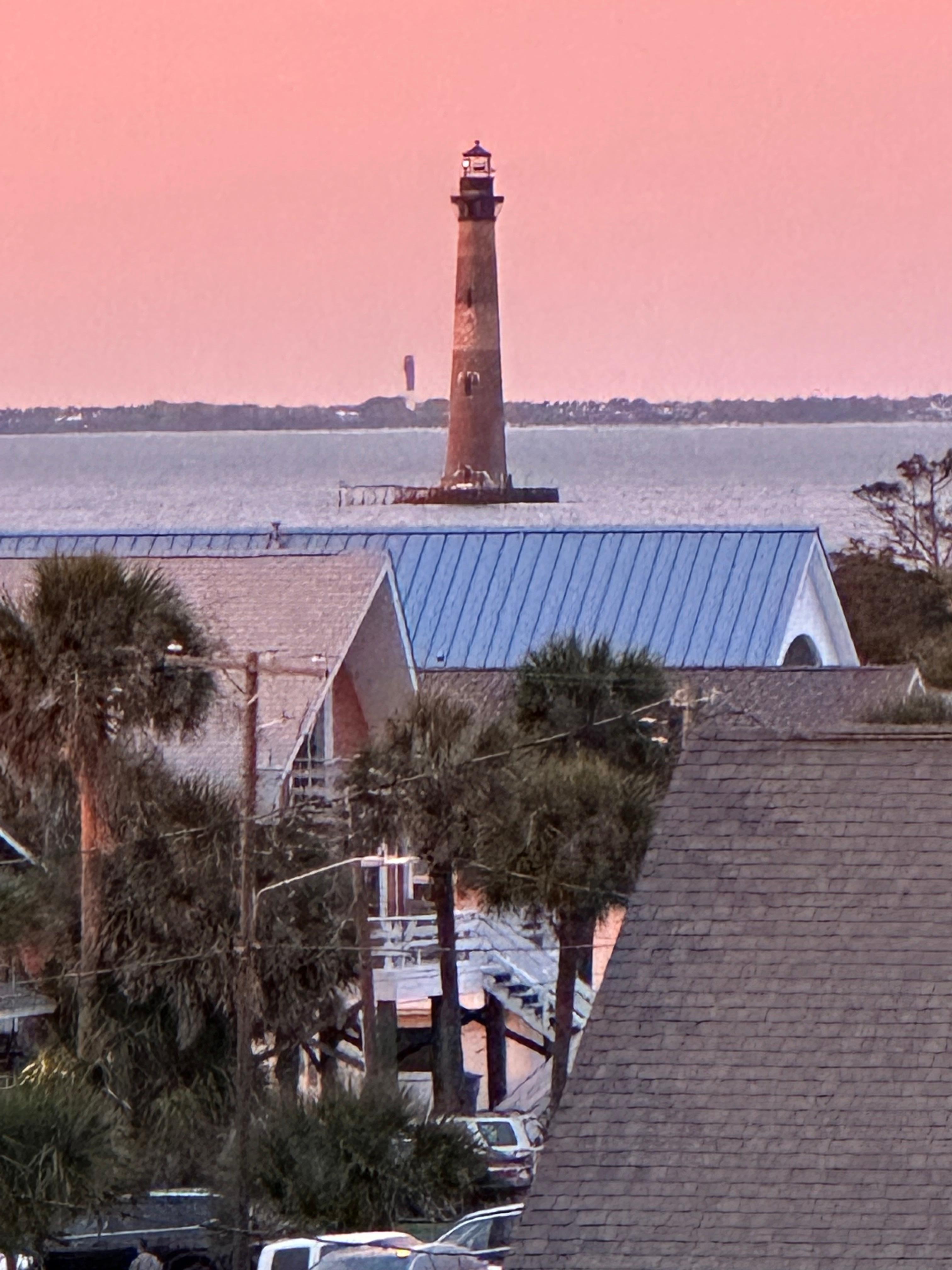 MOrris island light house with Sullivan island lighthouse in background. 