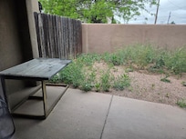 Patio table and backyard