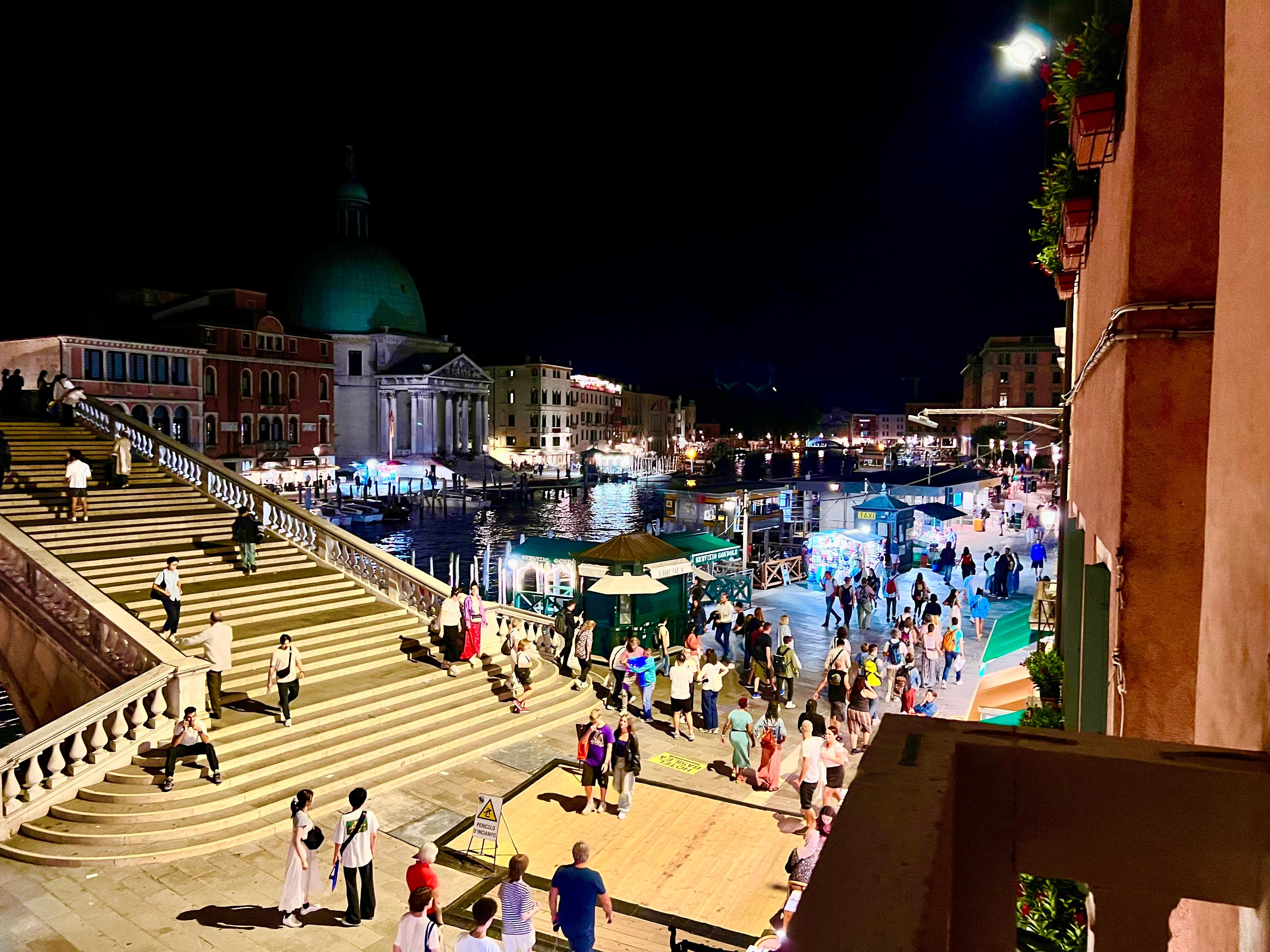 Looking outside from our balcony.