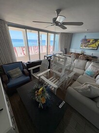 Then construction men came and put all balcony furniture in condo. Couldn't walk around