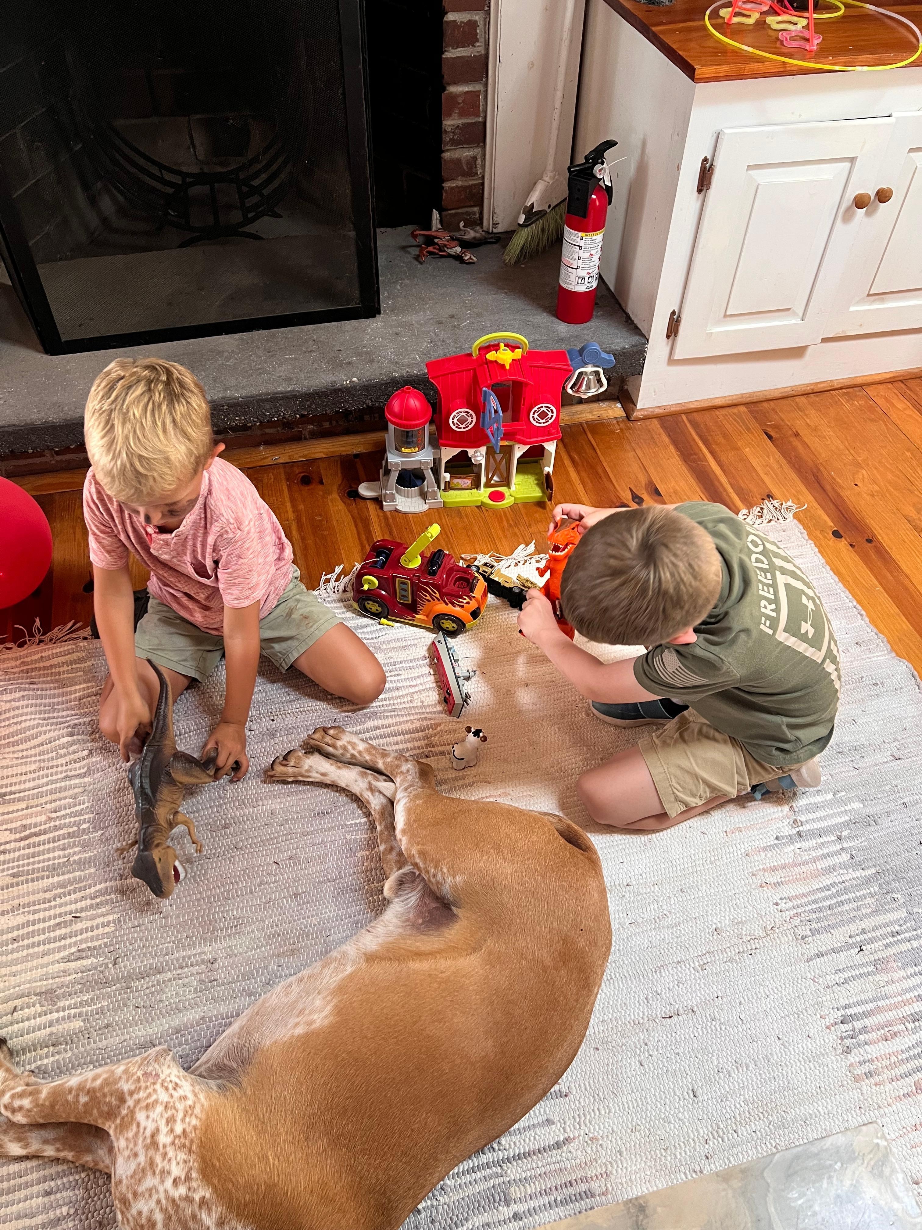 Toys were there for kiddos, they enjoyed playing with something new to them! 