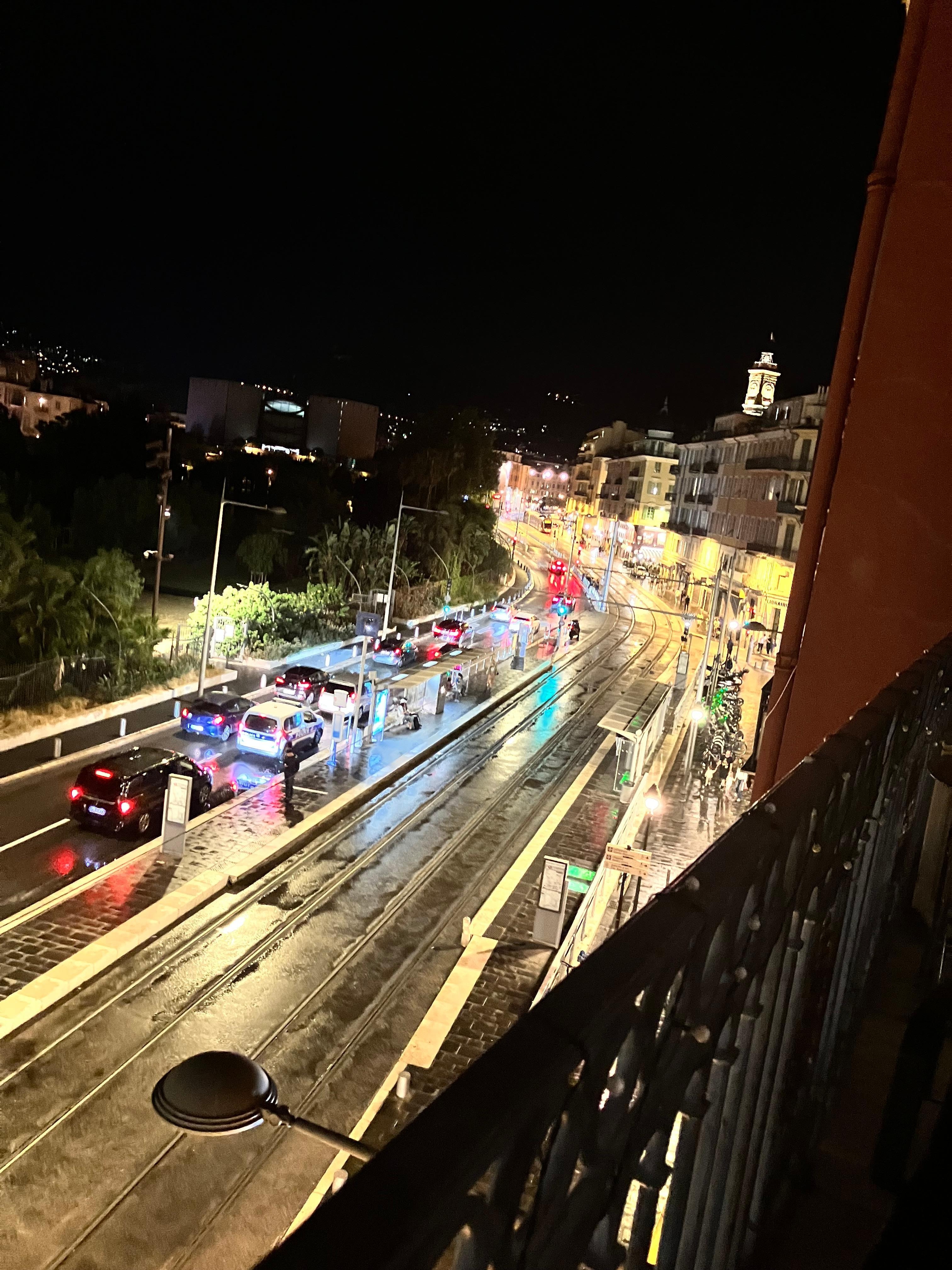 At night the view from the balcony is amazing. 