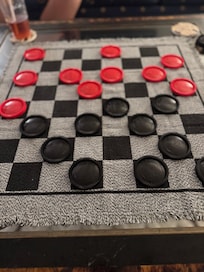 Played checkers with our son…will not say who won!