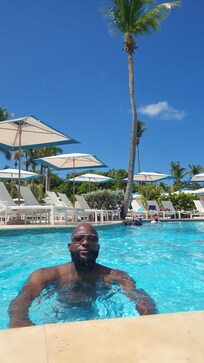 my husband enjoy the pool a lot