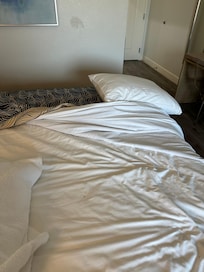 Stain on bedsheet not properly cleaned