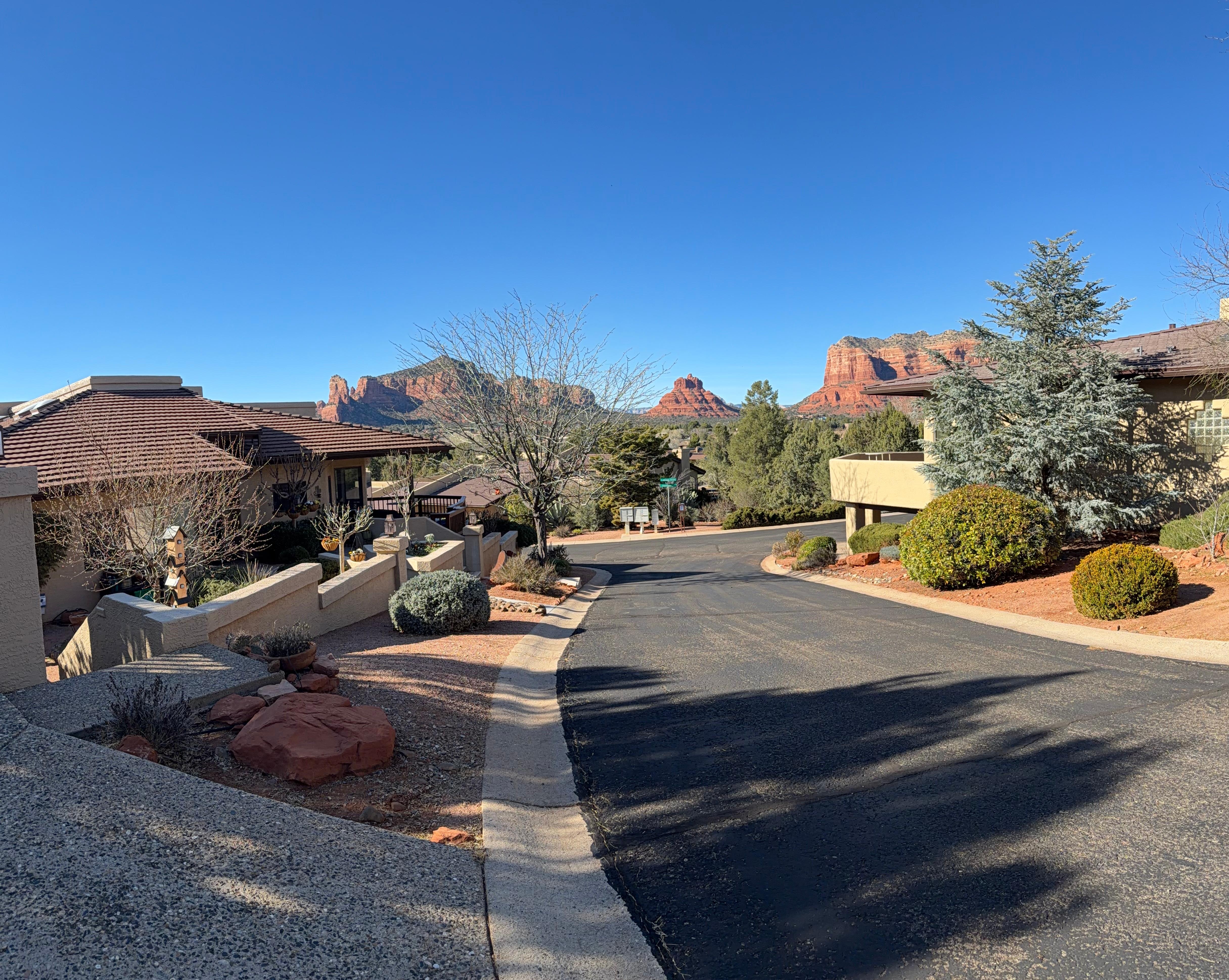 View from walking the road in front of our Airbnb