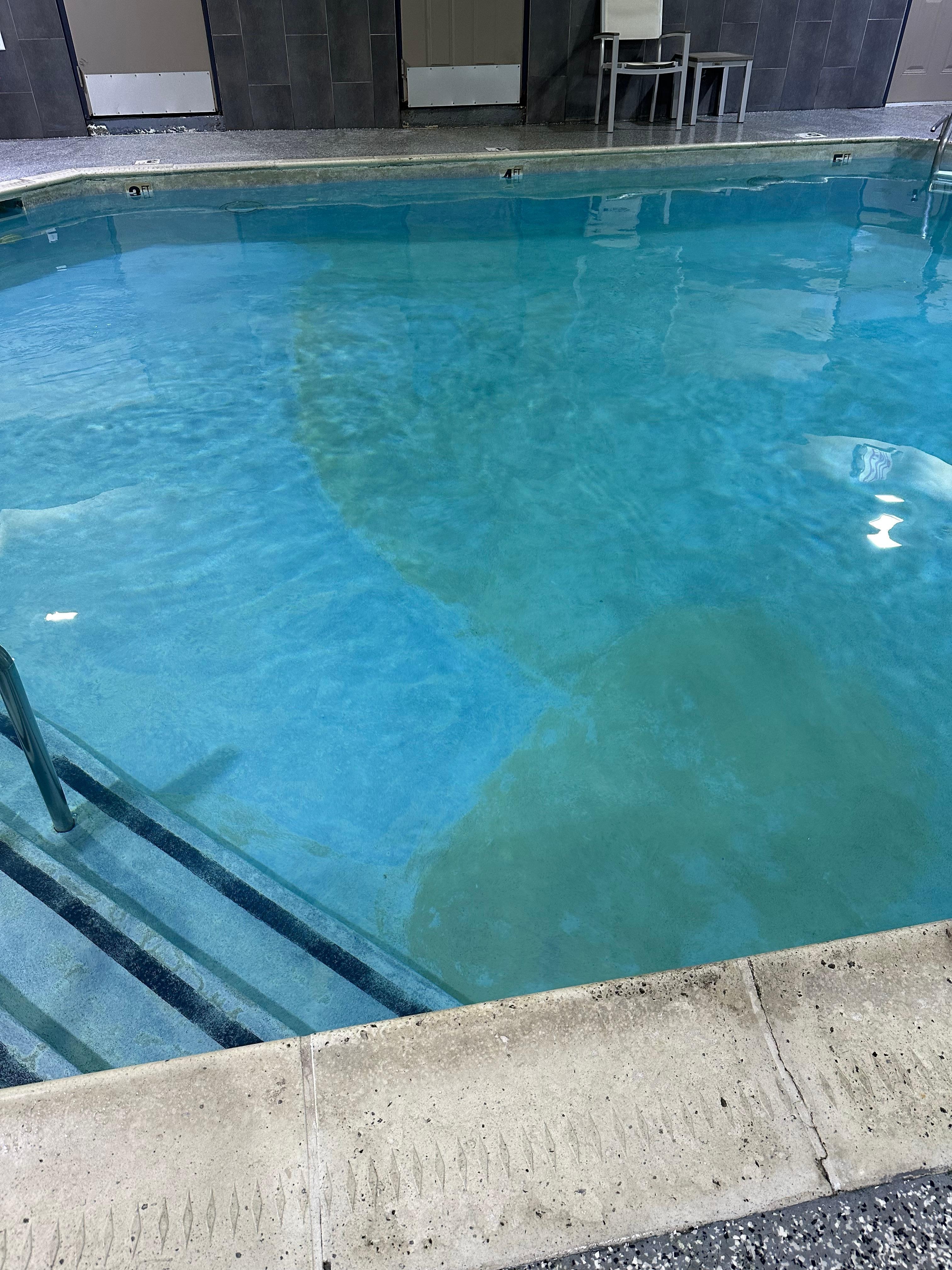 Disgusting green pool floor