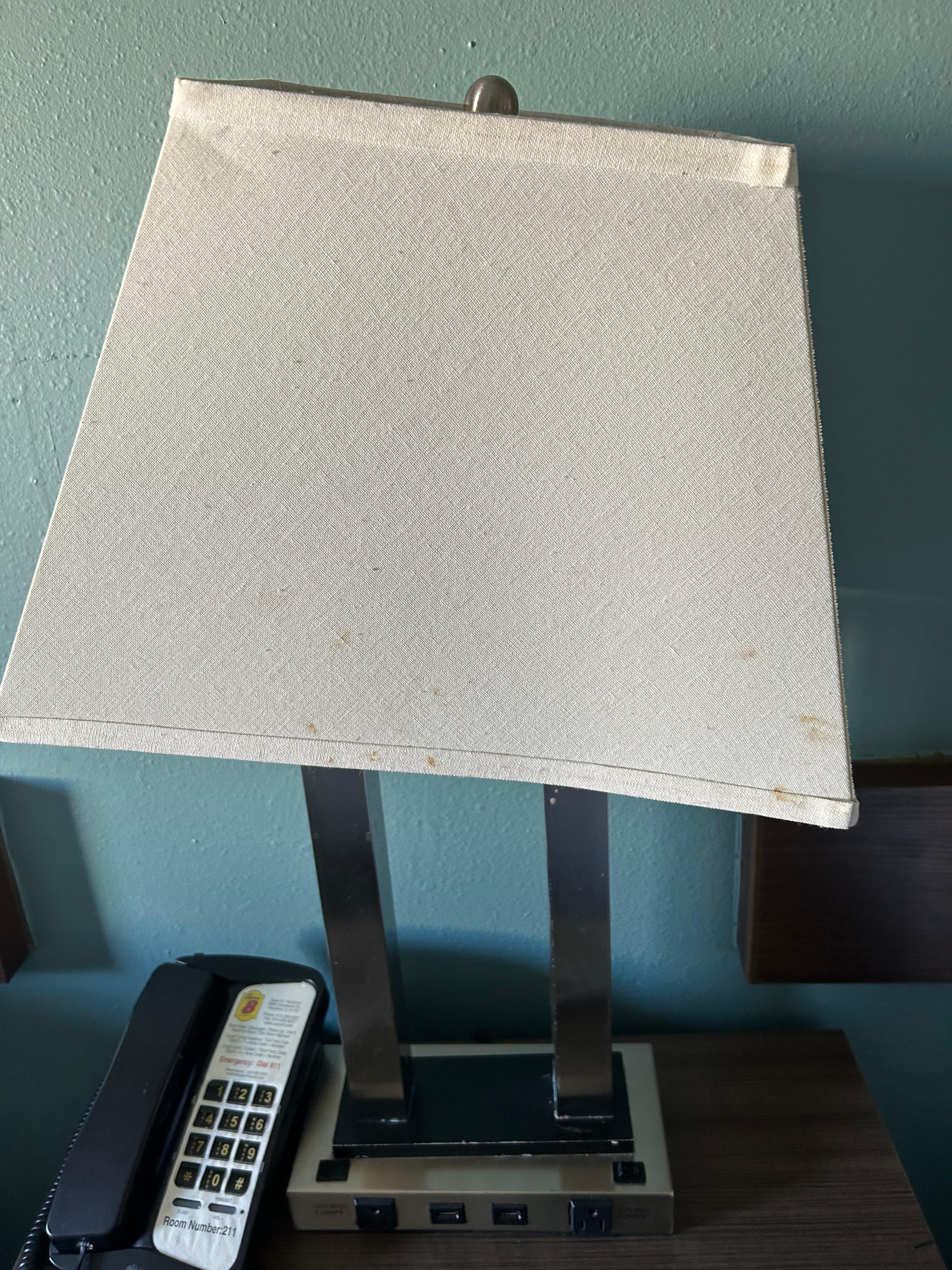 Closer view of stains on shade.