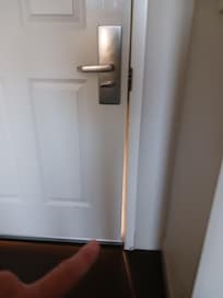 Door seal need replaced.... durning the night it's like the sun shining thru it