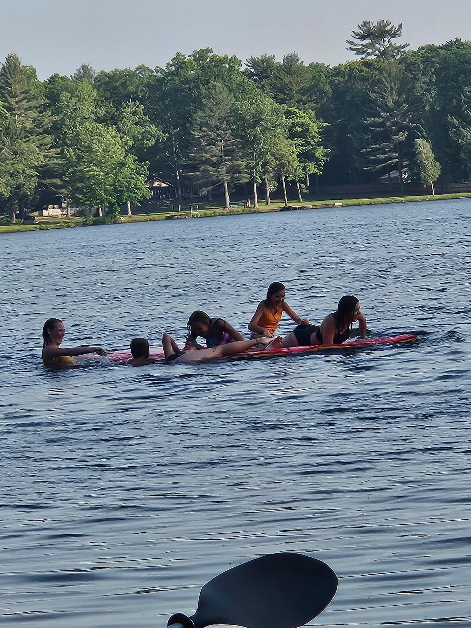 The kids had a great time swimming.