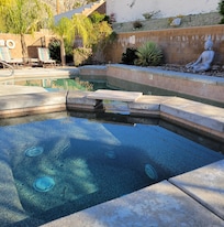 The pool is exceptionally clean