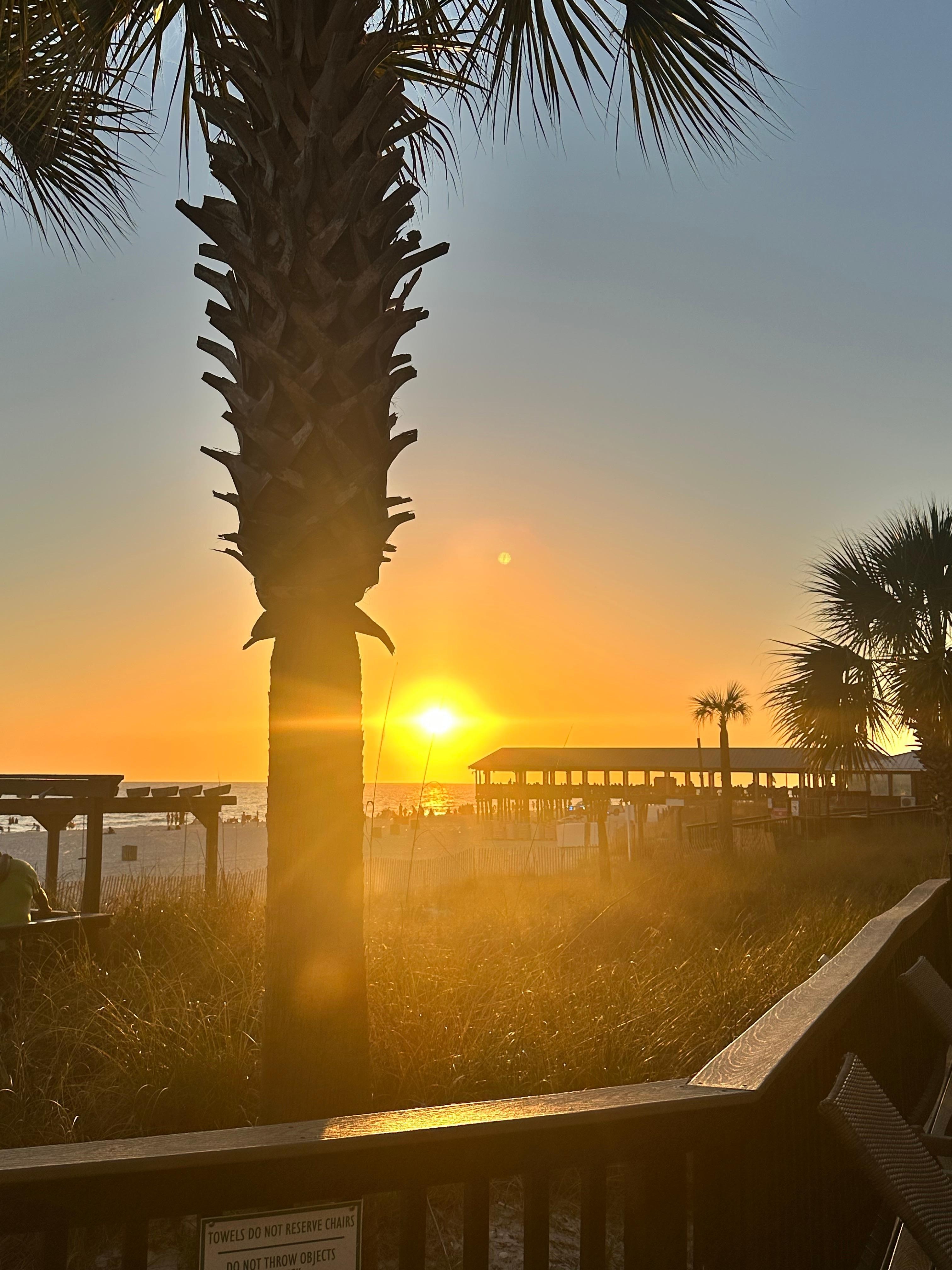 Sunset from pool/beach access 