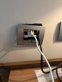 Outlet falling off wall