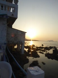 Sunset from the terrace at Al Pescatore in Trabia...