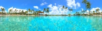Saltwater lagoon next to ocean