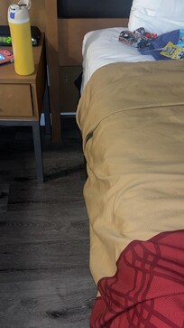 The beds had queen headboards but full size beds were in the rooms.