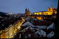 View from the tower at night (admission is free with your stay)